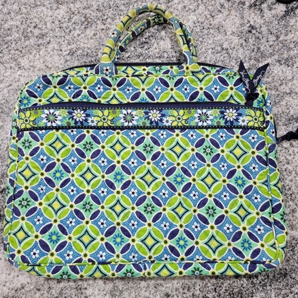 VERA BRADLEY Laptop Bag Daisy Daisy Pattern RETIRED 2008  Blue & green
